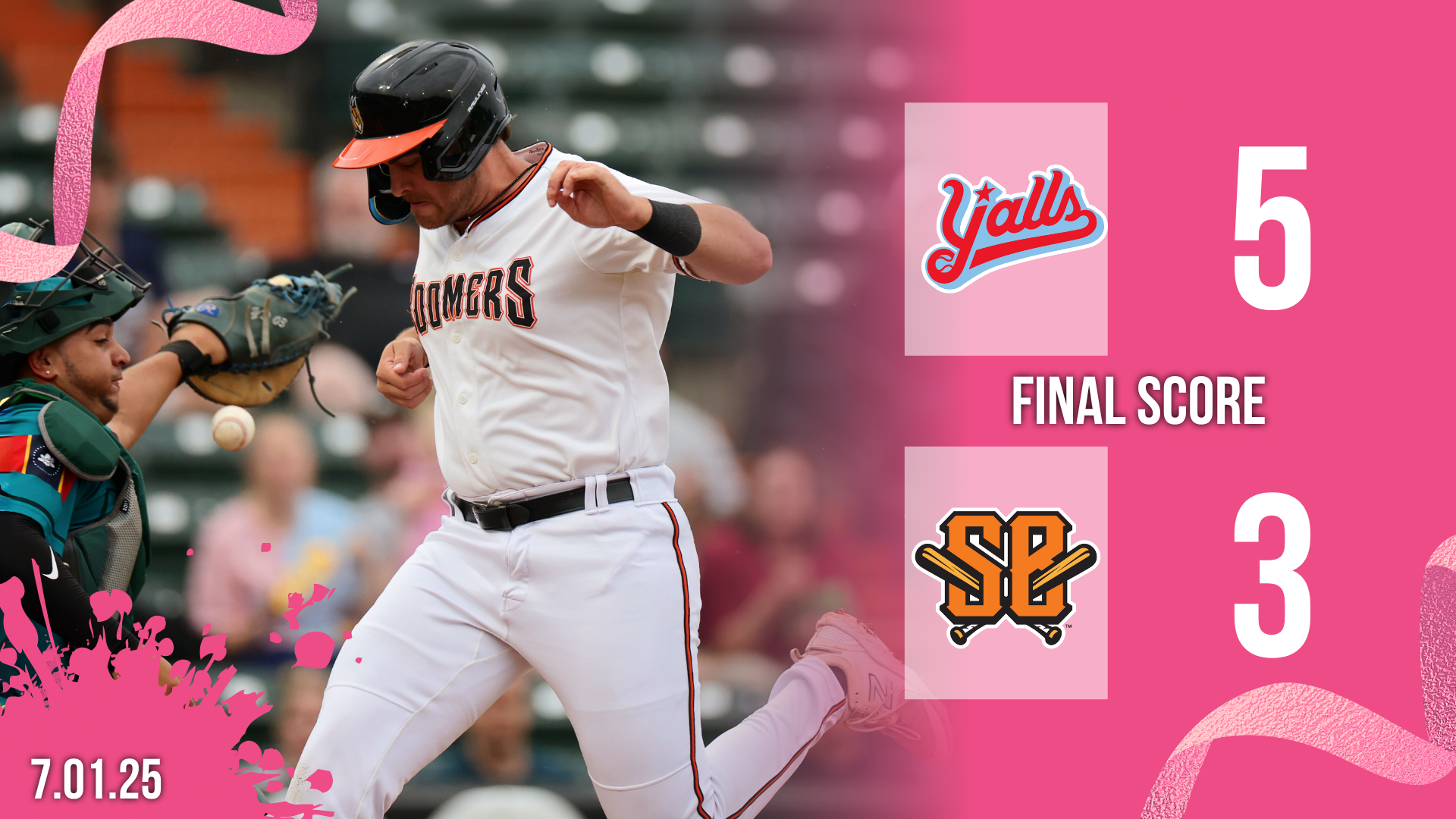 Boomers Edged by Florence in Series Opener